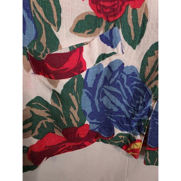 Vtg Parsons Place Floral Blazer Jacket Padded Shoulders Women's 17/18 USA Made - Picture 4 of 7